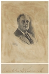 Franklin D. Roosevelt Signed 18 x 24 Sketch