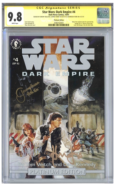Carrie Fisher, Harrison Ford and Jeremy Bulloch Signed ''Star Wars: Dark Empire'' Comic Book