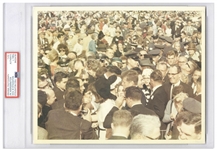 Original 10 x 8 Photo of John and Jackie Kennedy in Dallas -- Taken by Cecil W. Stoughton the Morning of the Assassination -- Encapsulated & Authenticated by PSA as Type I Photograph
