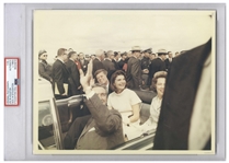 Original 10 x 8 Photo of John and Jackie Kennedy Taken by Cecil W. Stoughton in Houston the Day Before the Assassination -- Encapsulated & Authenticated by PSA as Type I Photograph