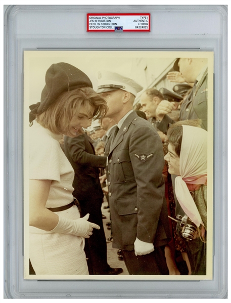 Original 8'' x 10'' Photo of Jackie Kennedy Taken by Cecil W. Stoughton the Day Before the Assassination -- Encapsulated & Authenticated by PSA as Type I Photograph