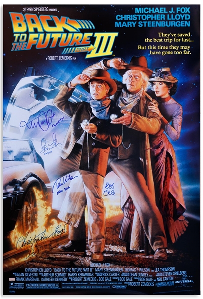 ''Back to the Future Part III'' Cast-Signed Poster -- With All Actors Adding Their Character's Names