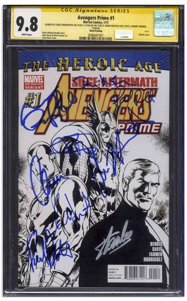 ''Avengers Prime'' Cast-Signed Comic #1, Graded 9.8 -- Signed by 8 Cast Members Plus Creator Stan Lee