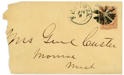 George Custer Handwritten Envelope Addressed to his Wife, Mrs Genl Custer