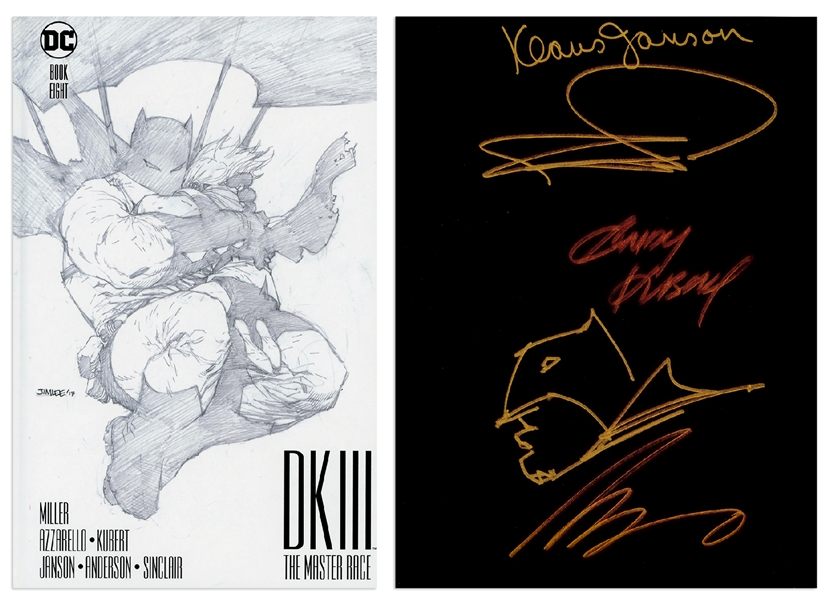 Frank Miller Hand-Drawn & Signed Batman Sketch -- Within Book Eight of ''The Dark Knight III: The Master Race''