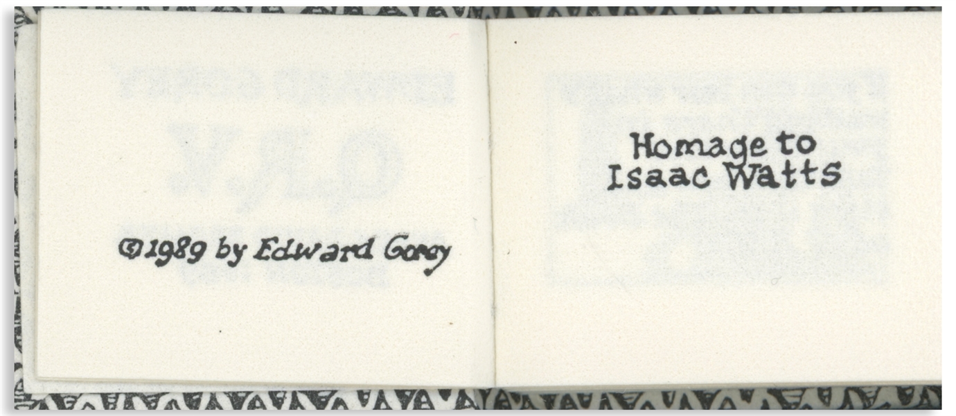 Edward Gorey Signed Limited First Edition of His Miniature Book ''Q.R.V.''