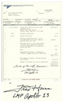 Fred Haise Signed Souvenir Copy of the Infamous Grumman Towing Invoice for Apollo 13