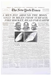 Frank Borman Signed ''New York Times'' Poster From Christmas 1968 -- Borman Additionally Writes ''From Apollo 8, good night, Merry Christmas and God Bless''