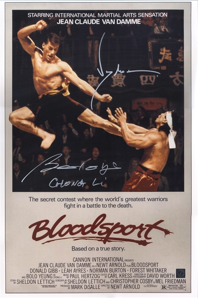 Jean-Claude Van Damme and Bolo Yeung Signed Poster From ''Bloodsport''