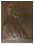 Abraham Lincoln Bronze Sculpture by Victor David Brenner From 1907 -- Original Bas-Relief Sculpture