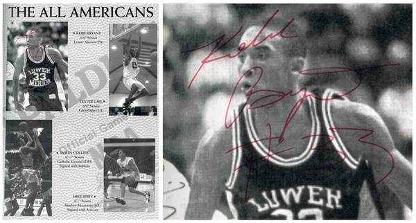 Kobe Bryant Signed ''Beach Ball Classic'' Program From 1995 -- Featuring Kobe on the Cover as a High School Senior -- With PSA/DNA COA