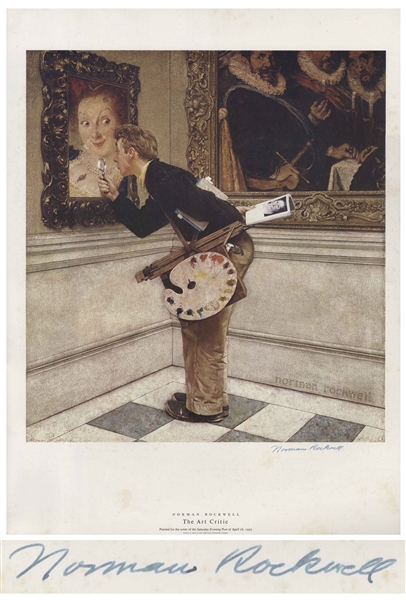 Norman Rockwell Large Signed Print of His ''The Saturday Evening Post'' Cover, ''The Art Critic''