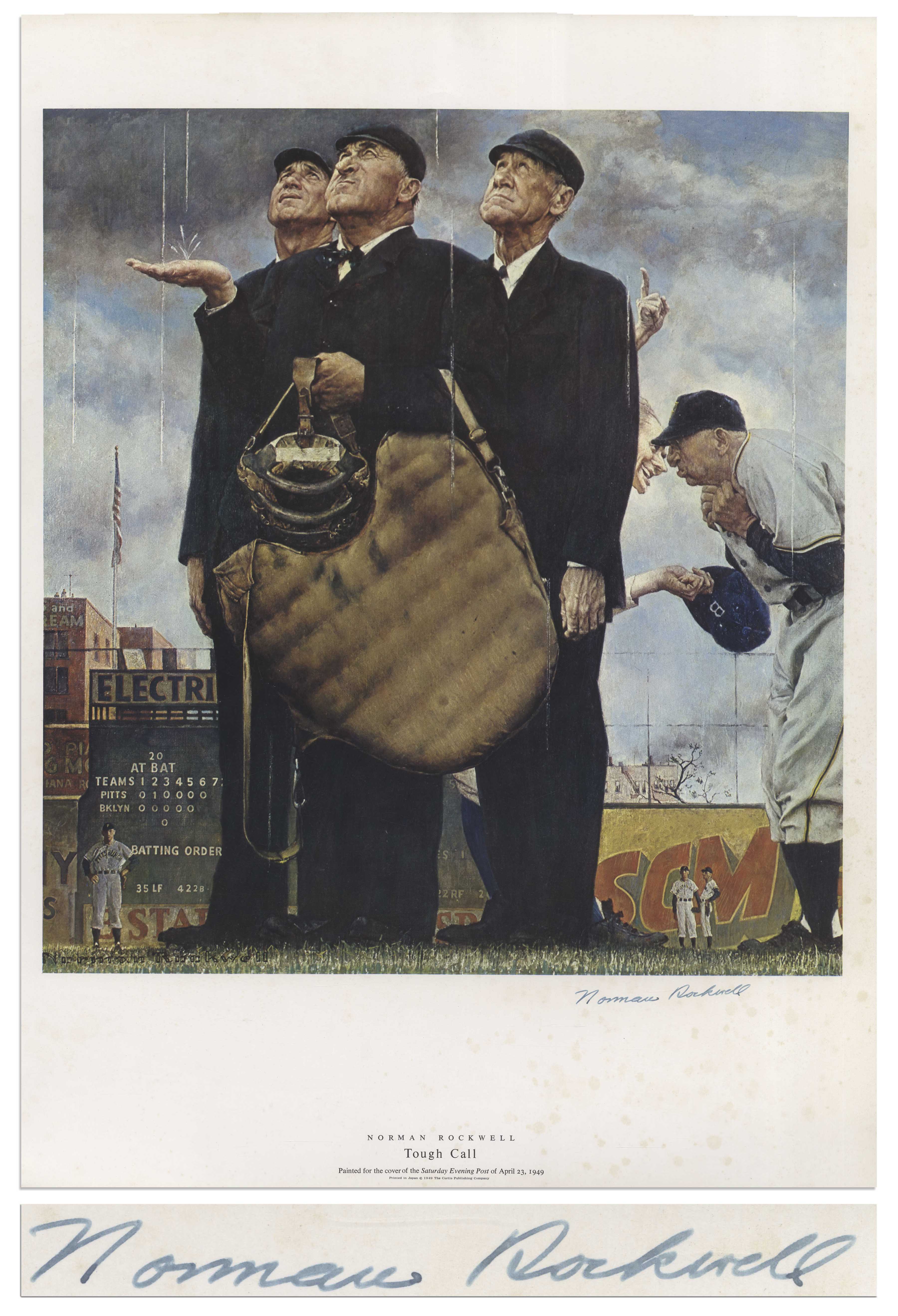 Lot Detail - Norman Rockwell Large Signed Print of His ''The Saturday ...