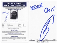 Navy Seal Robert ONeill Signed 12 x 18 Photo of Osama bin Ladens FBI Most Wanted Poster -- ONeill Was the Navy Seal Who Fatally Shot bin Laden -- With JSA COA