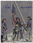 Photographer Thomas E. Franklin Signed 11 x 14 Photo of Raising the Flag at Ground Zero Dated 9/11/2001 -- With Beckett COA
