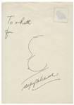Alfred Hitchcock Signed Self-Portrait Sketch -- Measures 8.25 x 12