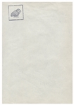 Alfred Hitchcock Signed Self-Portrait Sketch -- Measures 8.25'' x 12''