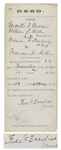Frederick Douglass Document Signed as Recorder of Deeds