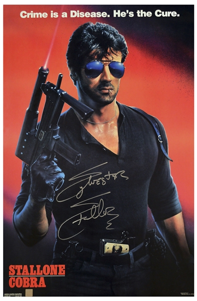 Sylvester Stallone Signed ''Cobra'' Poster