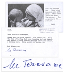 Mother Teresa Letter Signed -- ...Keep the Joy of loving God ever burning in your heart...