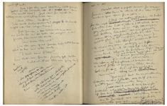 Sheldon Mayer Handwritten Journal From 1951-55, Bursting With Creative Thoughts and Story Ideas -- Lot Also Includes Dozens of Journal Pages Including His Feelings About Working for M.C. Gaines