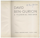 David Ben-Gurion Signed Copy of ''David Ben-Gurion / A Pictorial Record''