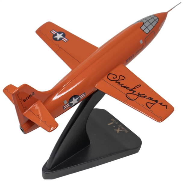 Chuck Yeager Signed Bell X-1 Model Airplane, the Plane Yeager Piloted When He Broke the Sound Barrier in 1947 -- Also Includes Chuck Yeager's Signed Autobiography