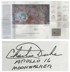 Charlie Duke Signed & Hand-Notated Apollo 16 Lunar Landing Map