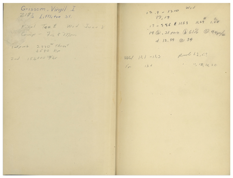 Gus Grissom Personally Owned ''Thermodynamics'' Textbook With Grissom's Ownership Signature & Notes in His Hand -- With Steve Zarelli COA
