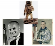 Lot of Photos Signed by Edward White, Buzz Aldrin & John Glenn -- Plus NASA Plan for the Presidential Visit of John F. Kennedy in 1963