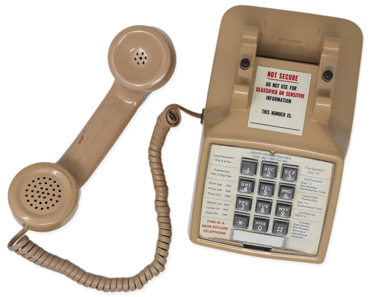 White House Used Telephone -- With White House Centrex Label on the Directory Plate