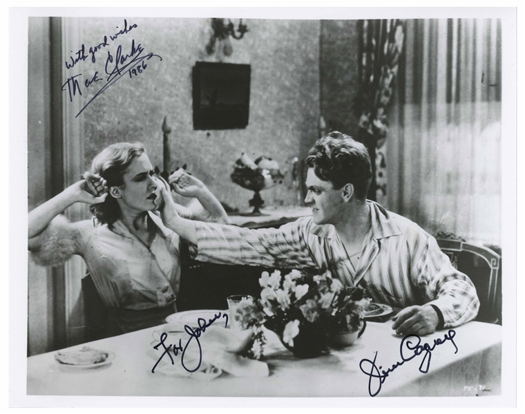 James Cagney and Mae Clarke Signed 10'' x 8'' Photo From ''The Public Enemy'' of the Notorious Grapefruit Scene -- With PSA/DNA COA