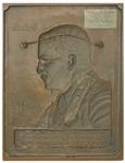 Theodore Roosevelt Bronze Plaque by Sculptor James Earle Fraser -- Original Bas-Relief Sculpture From 1920