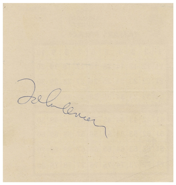 John Lennon Signature, Without Inscription -- Acquired in 1974 in Las Vegas During Lennon's ''Lost Weekend'' -- With Roger Epperson COA.