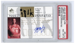 LeBron James Signed 2003 SP Signature Rookie Inkorporated Card -- Limited Edition of 100 -- PSA Graded Near Mint-Mint 8