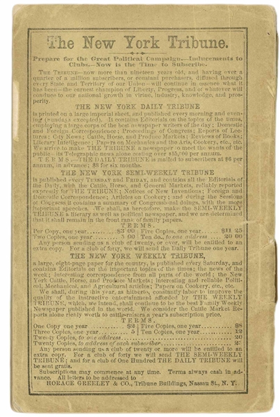 Rare Copy of ''Hutchinson's Republican Songster, for 1860'' -- A Song Booklet Issued by the Republican Party to Support Abraham Lincoln's Presidential Campaign