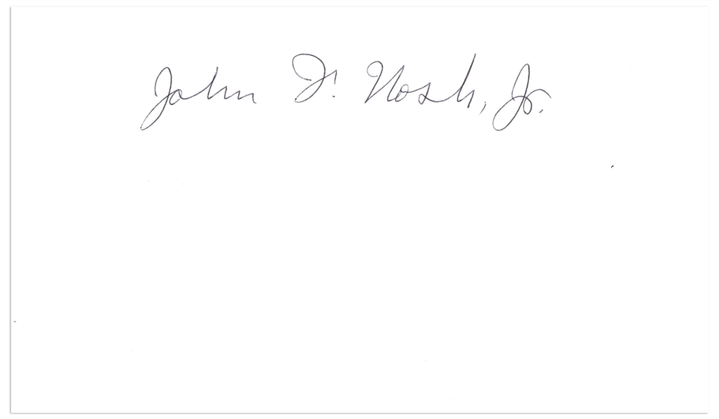 John Nash, Jr. Signature -- The Nobel Laureate Who Inspired ''A Beautiful Mind''