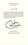 Barack Obama Signed Souvenir Presidential Oath of Office