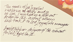 David Juniper Signed ''Led Zeppelin II'' Album -- ''...on spec, I mocked up a fold-out design for the second album and took it to Led Zeppelin's manager...''
