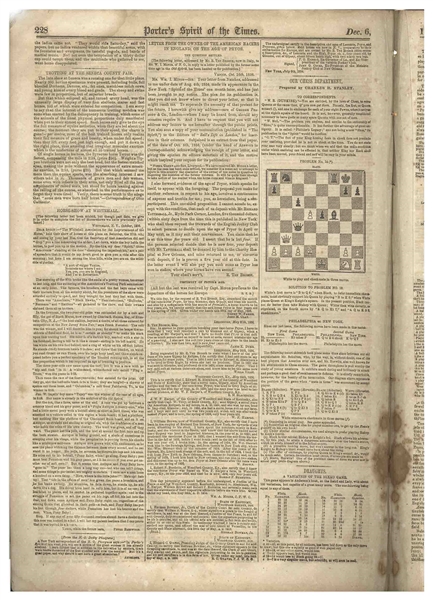 Significant Newspaper in the History of Baseball From 1856 -- The First Baseball Illustration to Appear in Any Periodical