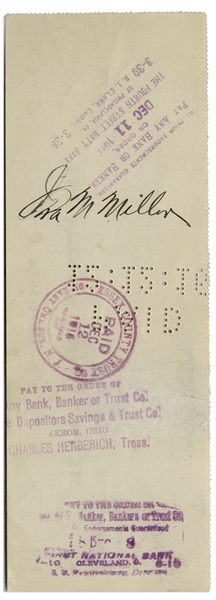 Thomas Edison Check Signed From 1916 -- Paid to Edison's Brother-in-Law, the Sales Agent for Edison's Electric Car Company