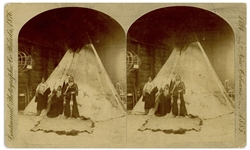 1884 Stereoview of the Little Bighorn Commander, Sioux Chief Gall and His Family