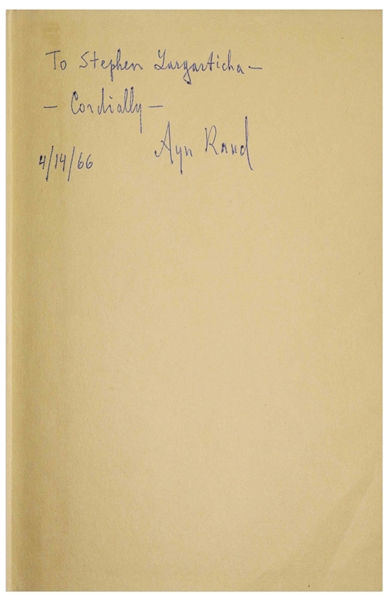 Ayn Rand Signed First Edition of ''Atlas Shrugged'' in Original Dust Jacket