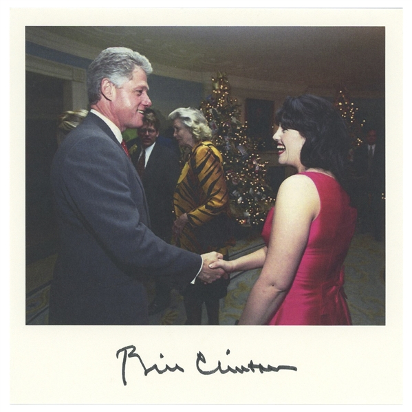 Bill Clinton Souvenir Signed Photo of Him & Monica Lewinsky