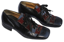 Bruce Lee Personally Owned & Worn Black and Red Italian Leather Shoes
