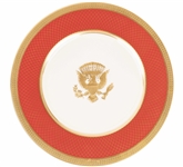 Reagan White House China by Lenox -- Large Service Plate in Red-Gold Design, Made for State Dinners