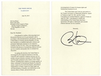 Barack Obama Souvenir Letter Signed Regarding the Re-Establishment of Diplomatic Relations Between the United States and Cuba