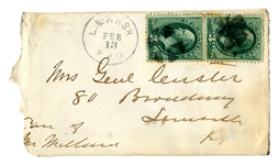 George Custer Envelope Made Out in His Hand to his Wife -- Mrs. Genl Custer