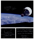 James Lovell and Frank Borman Signed 20 x 16 Photo of the Gemini VII Spacecraft, as Seen by Gemini VI-A in Rendezvous
