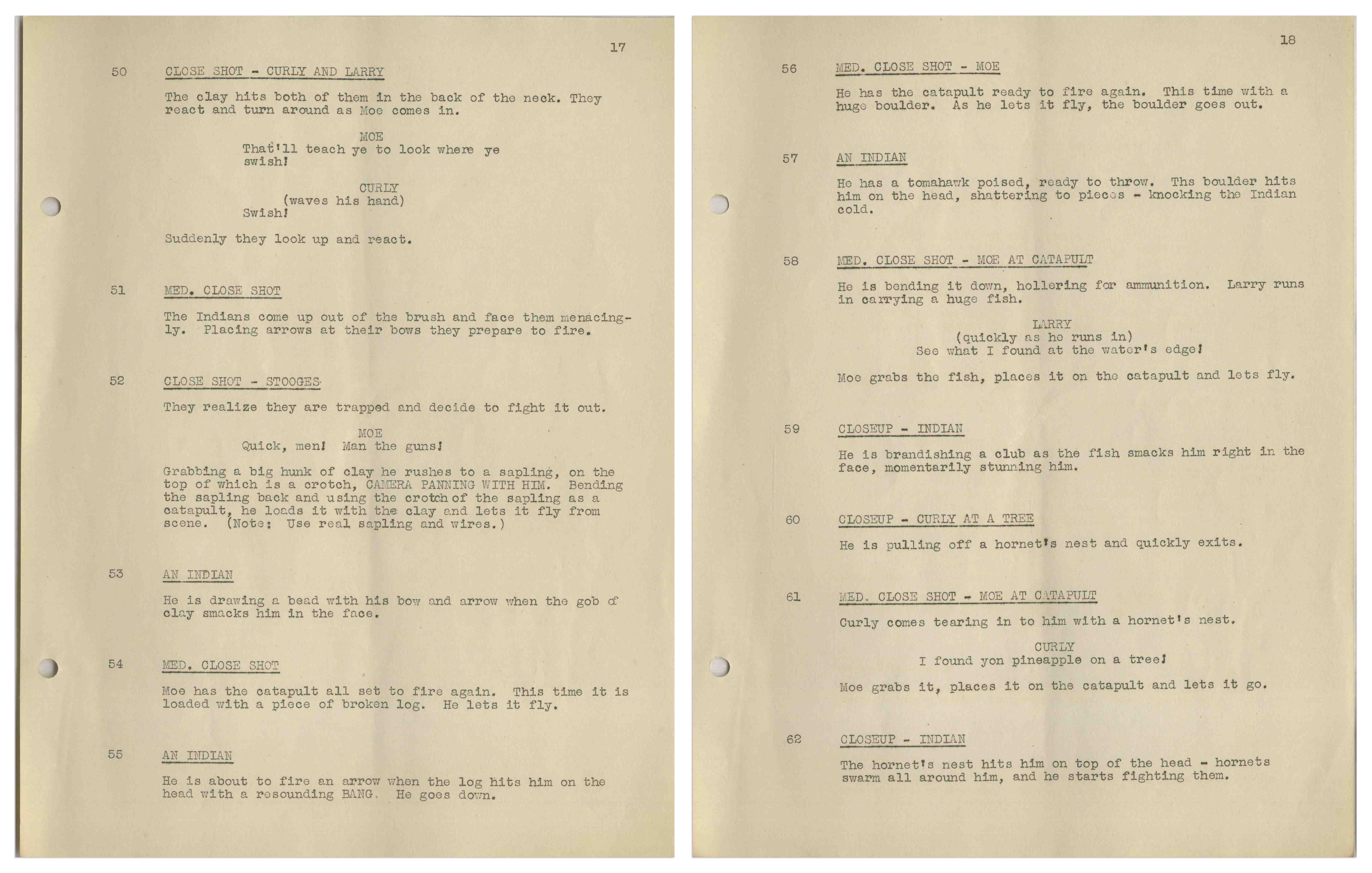 Lot Detail - Moe Howard's Script for The Three Stooges 1937 Film ''Back ...